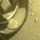 The stone sitting inside the interior of one of Percy’s six aluminum wheels, in an image captured on February 25, 2022.